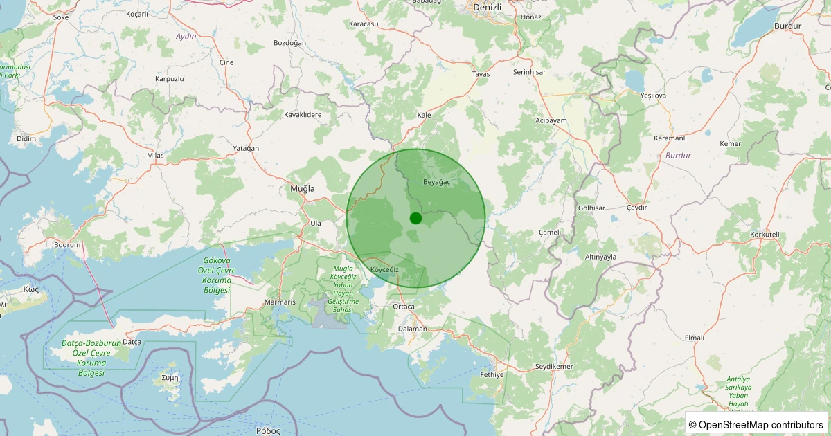 07 Aralık 2025 saat 02:34 - Beyağaç - Cumhuriyet - 1.50ML depreminin harita gösterimi