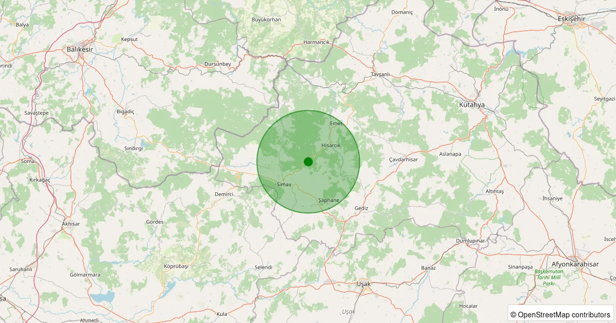 13 Ekim 2025 saat 07:18 - Simav - Söğüt Köyü - 1.20ml depreminin harita gösterimi