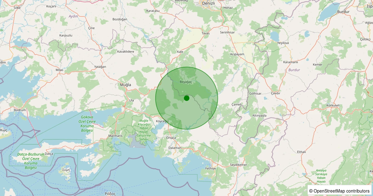 07 Aralık 2025 saat 07:22 - Beyağaç - Zafer - 1.50ML depreminin harita gösterimi