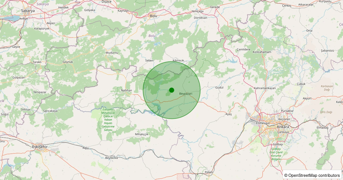 07 Aralık 2025 saat 07:15 - Beypazarı - Hırkatepe - 1.80ml depreminin harita gösterimi