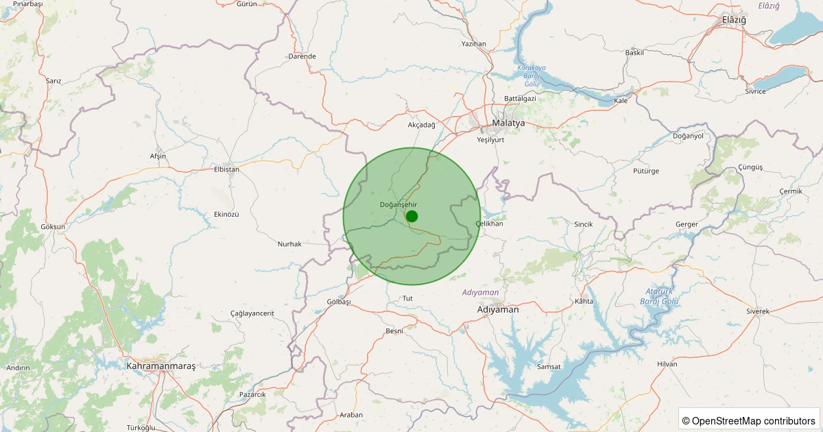 07 Aralık 2025 saat 08:43 - Doğanşehir - 3.00ml depreminin harita gösterimi