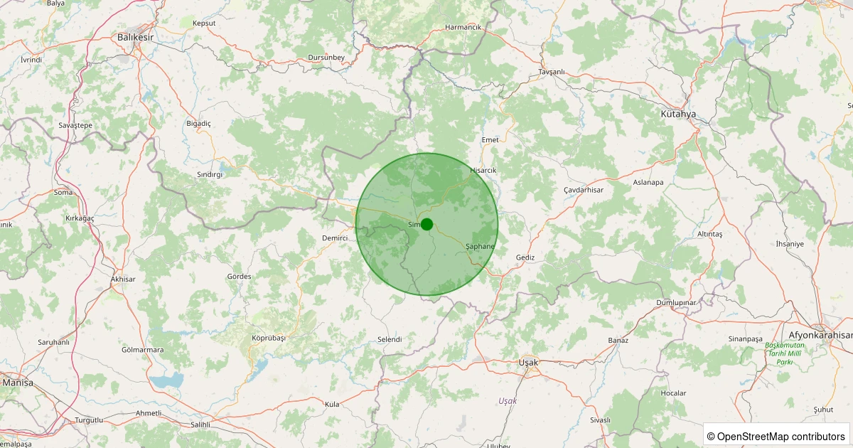 07 Aralık 2025 saat 09:55 - Simav - Yeni - 1.60ml depreminin harita gösterimi