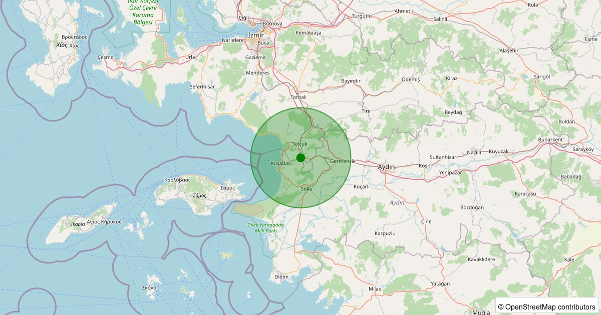 07 Aralık 2025 saat 17:54 - Selçuk - Çamlık - 3.50ML depreminin harita gösterimi