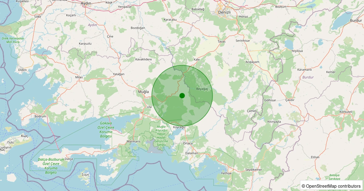 07 Aralık 2025 saat 17:43 - Menteşe - 1.30ml depreminin harita gösterimi