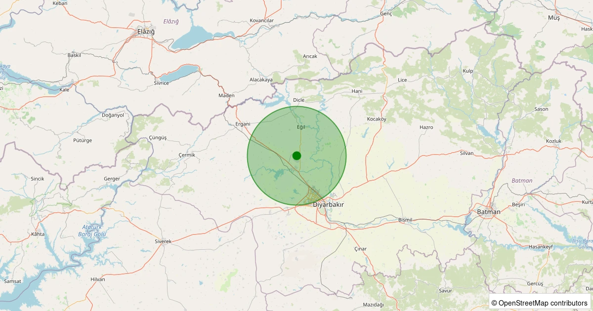07 Aralık 2025 saat 18:57 - Eğil - Oyalı - 1.30ML depreminin harita gösterimi