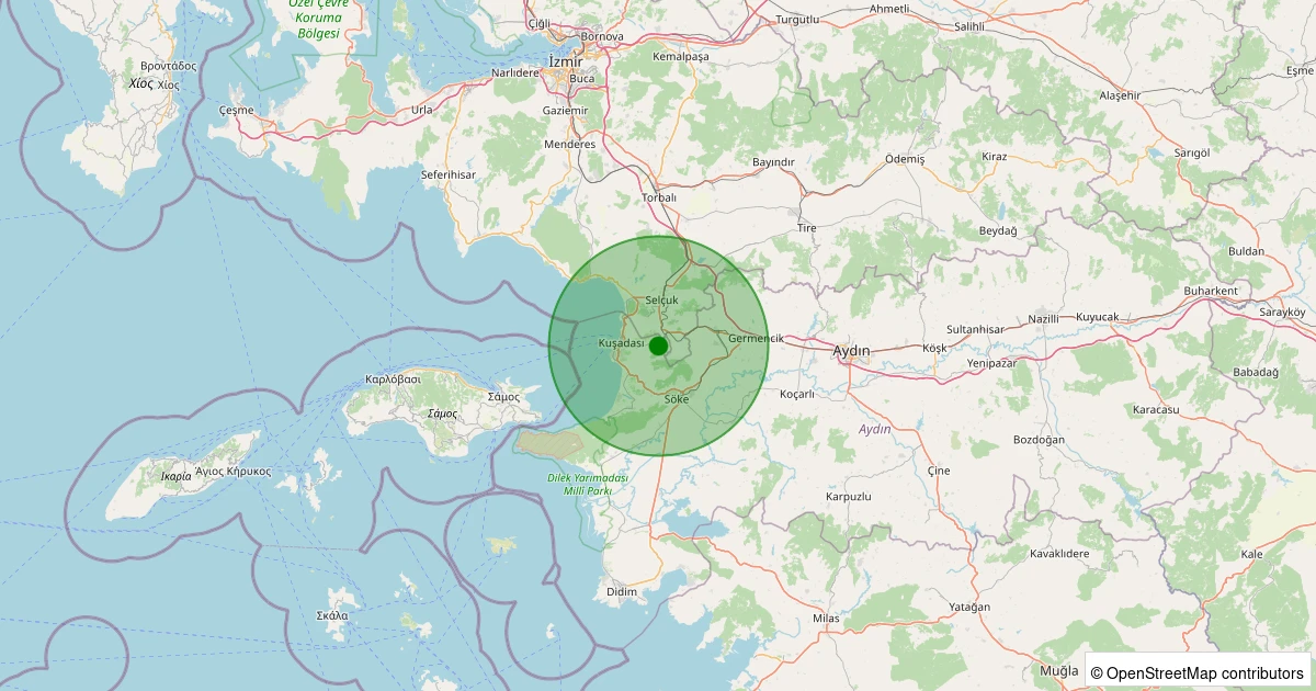 07 Aralık 2025 saat 19:47 - Selçuk - Sultaniye - 2.20ml depreminin harita gösterimi