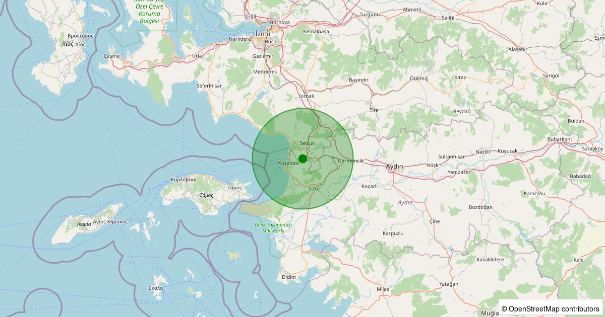 07 Aralık 2025 saat 19:47 - Selçuk - Sultaniye - 2.20ml depreminin harita gösterimi