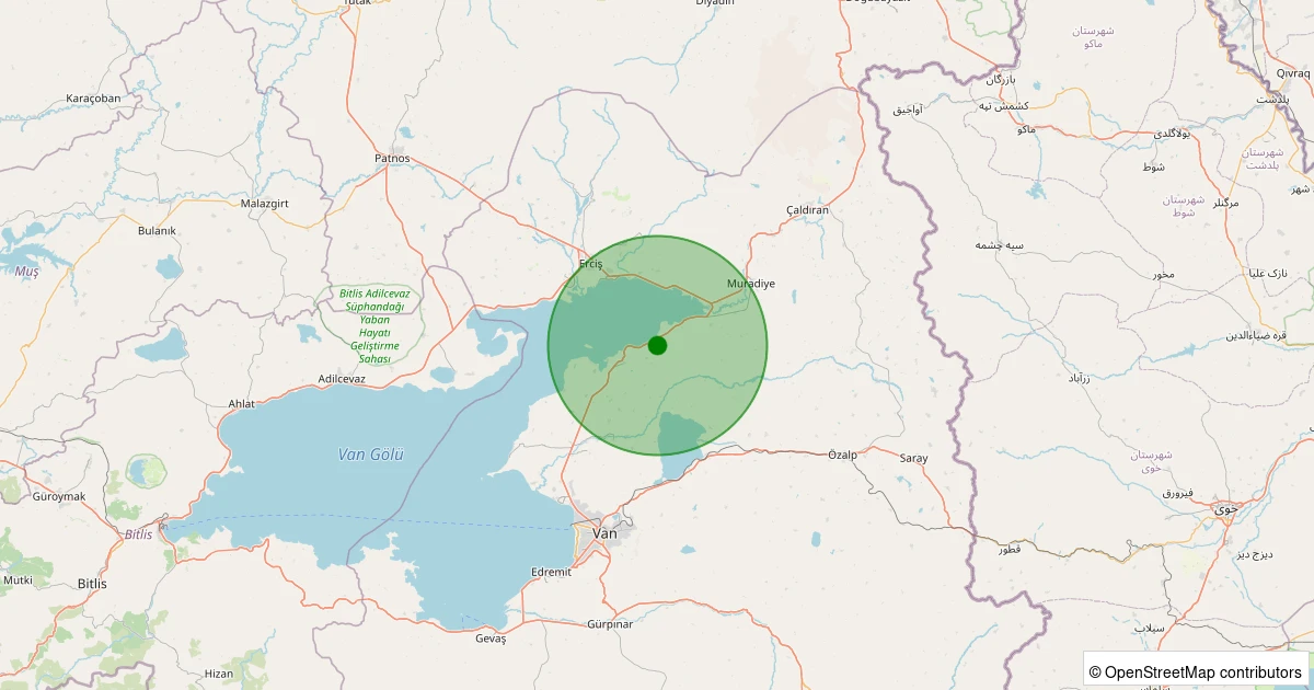 07 Aralık 2025 saat 22:43 - Tuşba - 1.40ml depreminin harita gösterimi