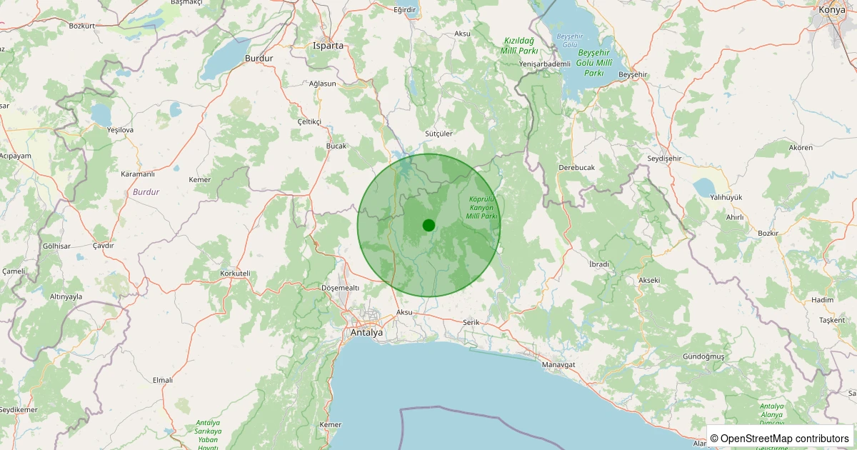 07 Aralık 2025 saat 23:18 - Serik - Kozan - 1.40ML depreminin harita gösterimi
