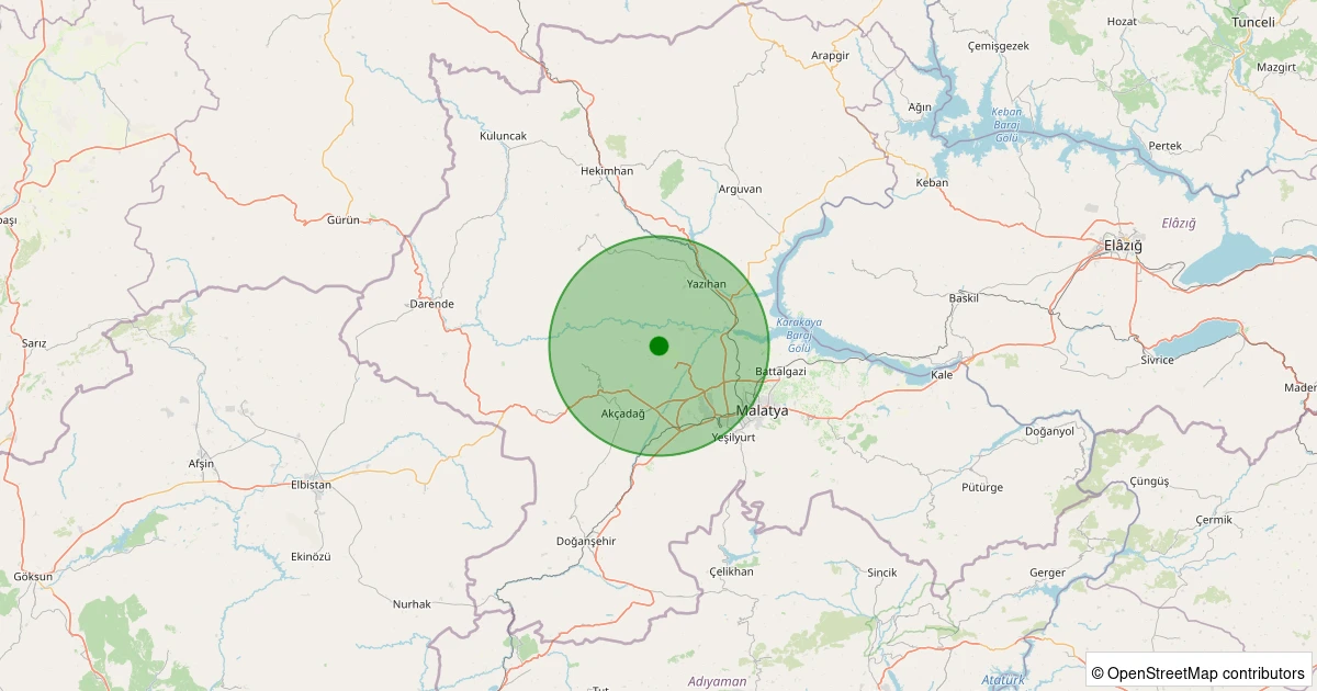 08 Aralık 2025 saat 00:29 - Akçadağ - Ilıcak - 1.70ML depreminin harita gösterimi
