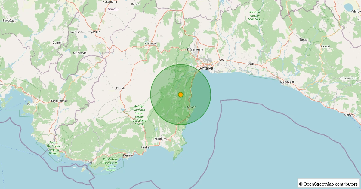 08 Aralık 2025 saat 03:31 - Konyaaltı - Liman - 4.63mb depreminin harita gösterimi