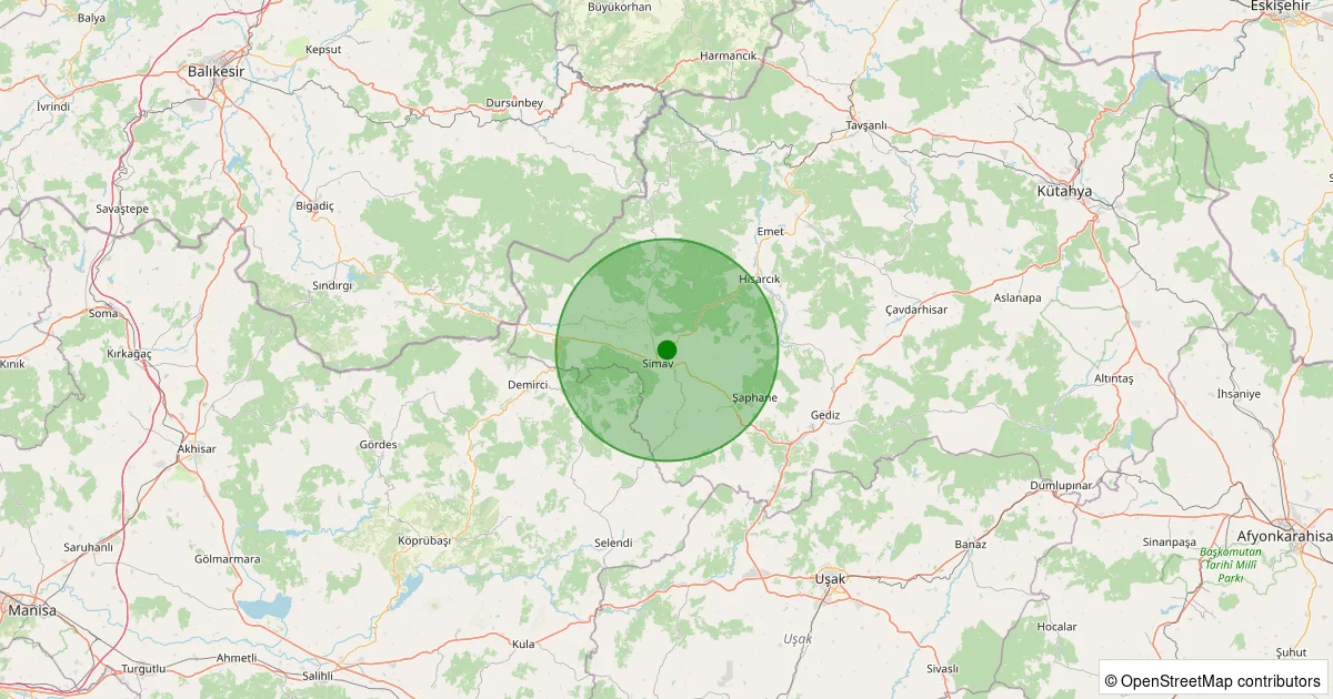 13 Ekim 2025 saat 09:24 - Simav - Muradınlar - 0.90ml depreminin harita gösterimi
