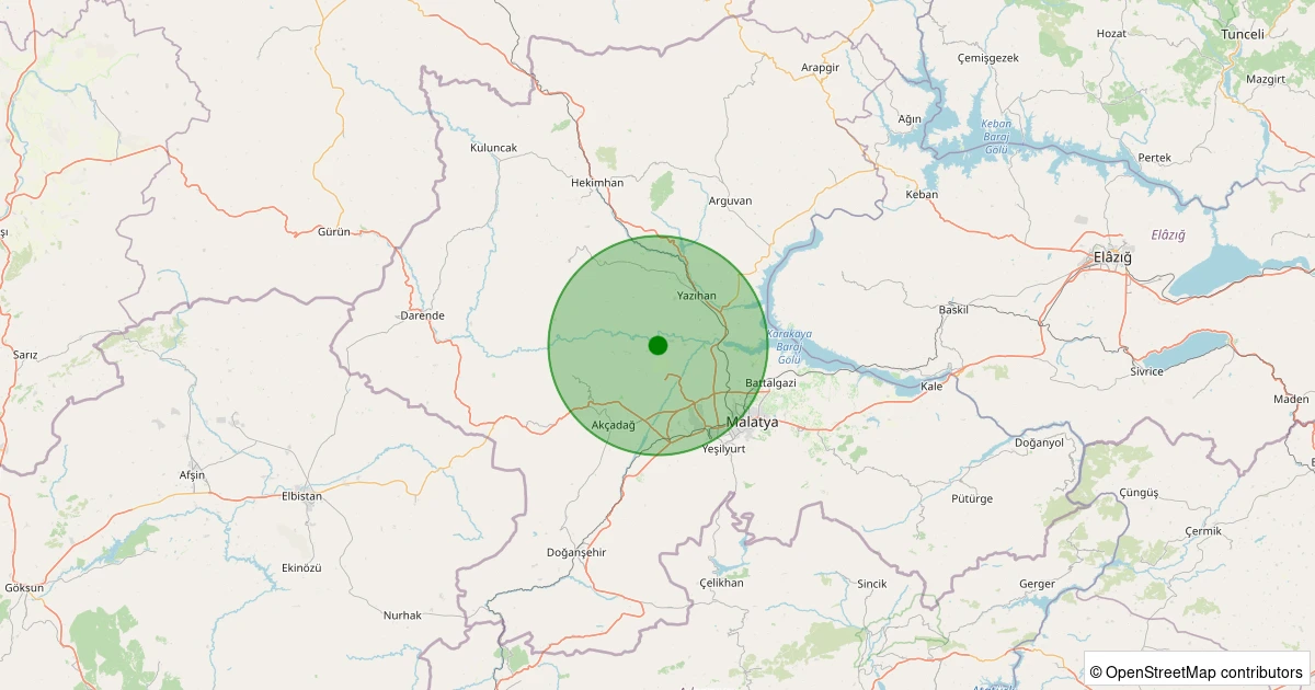 08 Aralık 2025 saat 06:46 - Akçadağ - Ilıcak - 2.00ml depreminin harita gösterimi