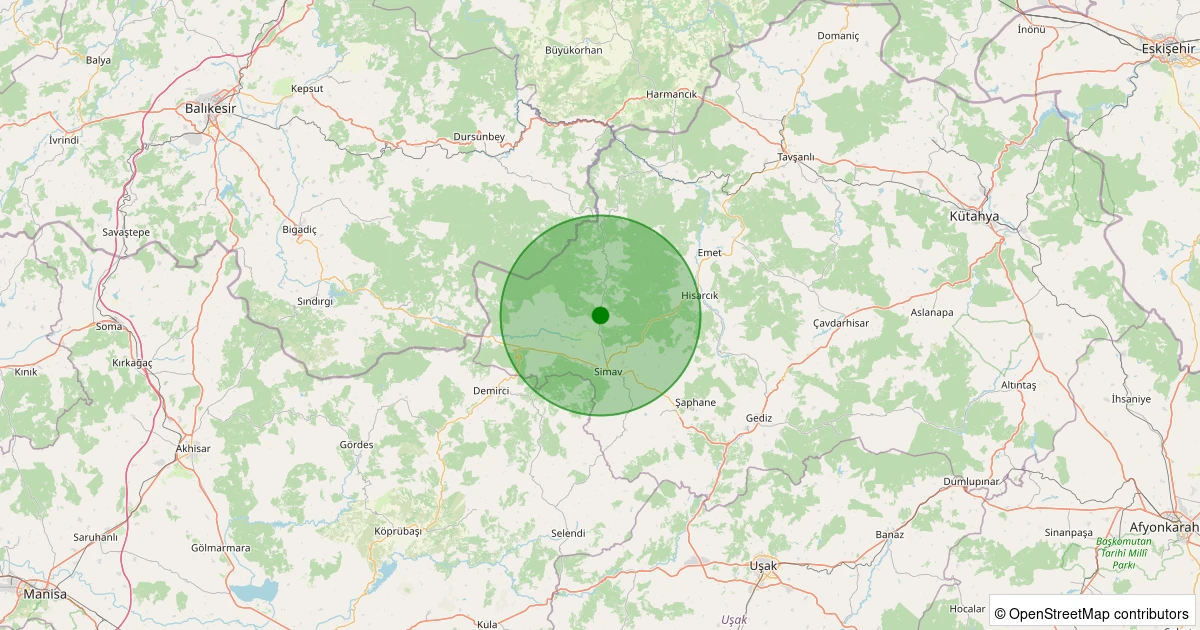 08 Aralık 2025 saat 06:49 - Simav - Hamzabey - 0.90ml depreminin harita gösterimi
