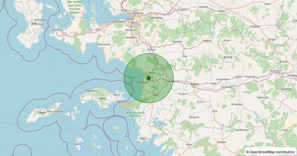 08 Aralık 2025 saat 08:02 - Selçuk - Selçuk - 2.70ml depreminin harita gösterimi