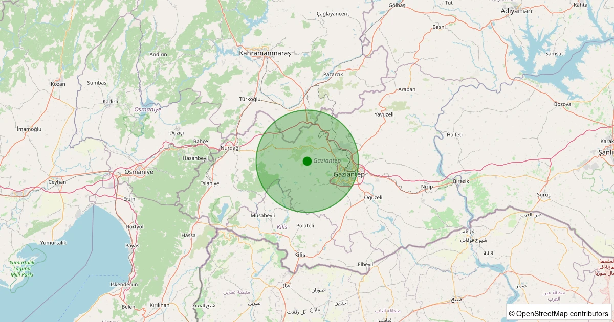 08 Aralık 2025 saat 11:42 - Şehitkamil - Dımışkılı - 1.70ml depreminin harita gösterimi
