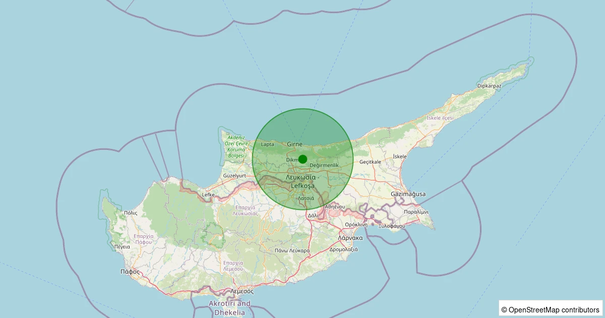 08 Aralık 2025 saat 12:41 - KIBRIS-GIRNE - 1.40ml depreminin harita gösterimi