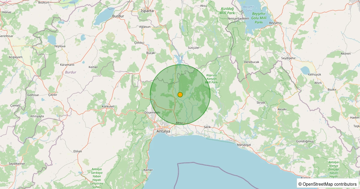 08 Aralık 2025 saat 13:21 - Aksu - Kurşunlu Köyü - 4.90MW depreminin harita gösterimi