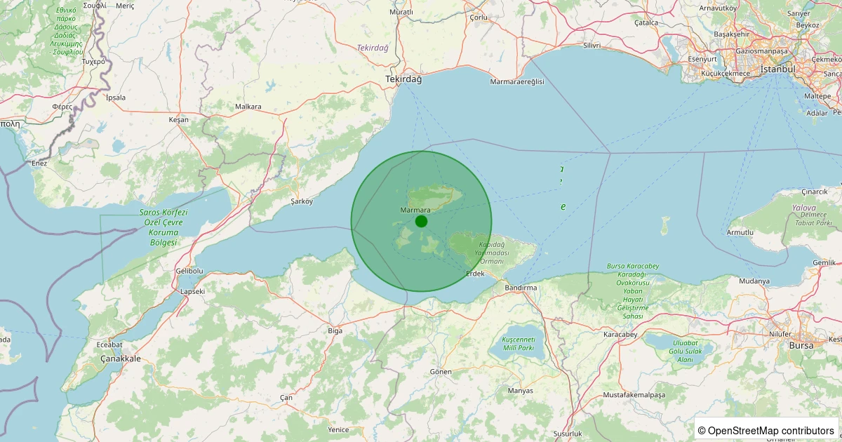 08 Aralık 2025 saat 14:13 - GUNDOGDU-MARMARA - 1.60ml depreminin harita gösterimi