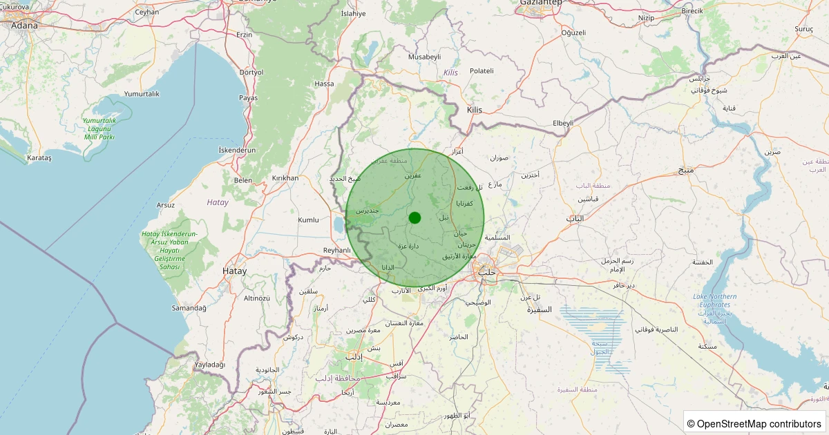 08 Aralık 2025 saat 15:49 - SURIYE - 1.90ml depreminin harita gösterimi