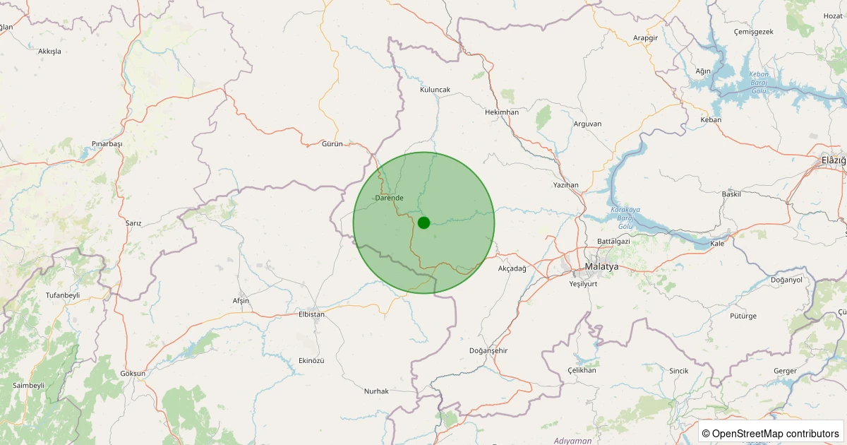 08 Aralık 2025 saat 18:48 - Darende - Balaban - 2.40ml depreminin harita gösterimi