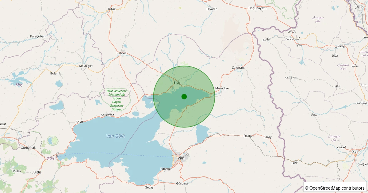 09 Aralık 2025 saat 01:48 - Erciş - 2.40ml depreminin harita gösterimi