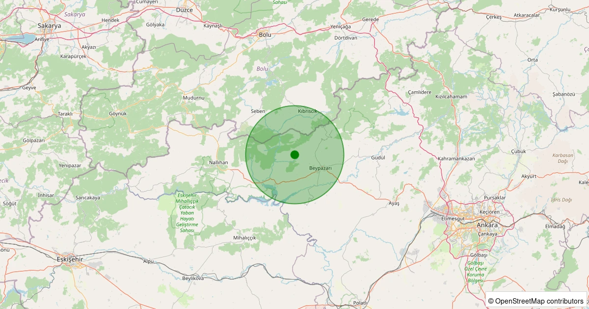 09 Aralık 2025 saat 03:05 - Beypazarı - Hırkatepe - 2.40ml depreminin harita gösterimi