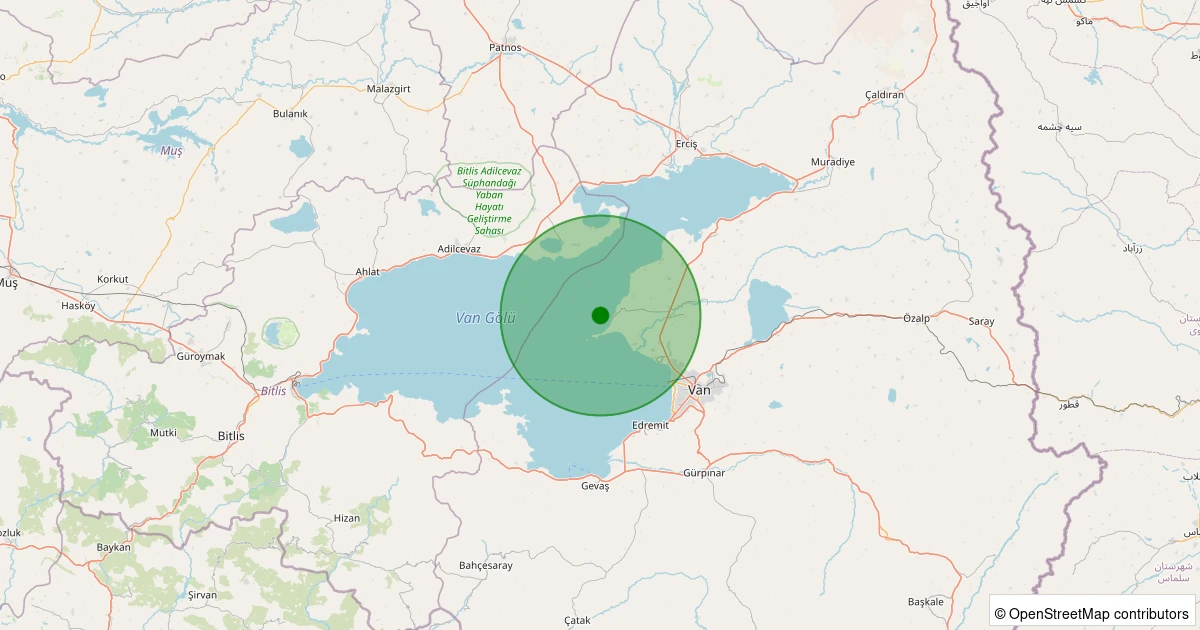09 Aralık 2025 saat 05:35 - Tuşba - 1.50ML depreminin harita gösterimi