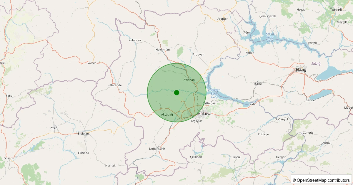 09 Aralık 2025 saat 06:40 - Akçadağ - Ilıcak - 2.80ml depreminin harita gösterimi