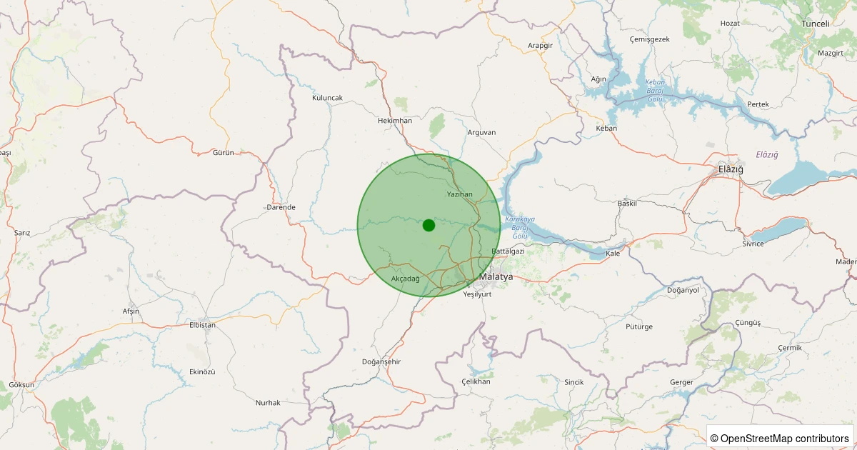 09 Aralık 2025 saat 06:40 - Akçadağ - Ilıcak - 2.80ML depreminin harita gösterimi
