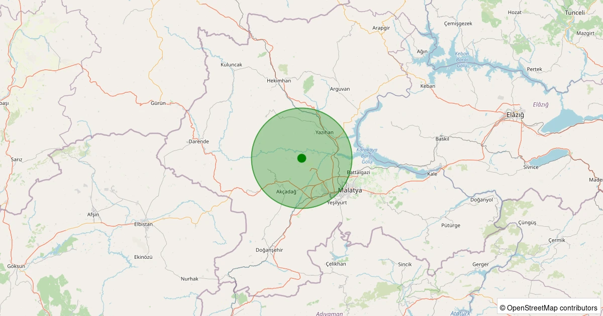 09 Aralık 2025 saat 06:40 - Akçadağ - Ilıcak - 2.90ml depreminin harita gösterimi