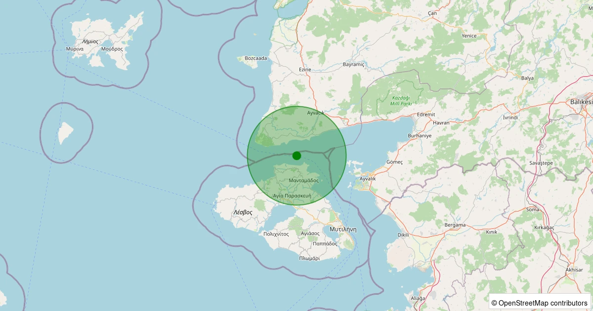 07 Aralık 2025 saat 11:25 - EDREMIT - 1.50ml depreminin harita gösterimi