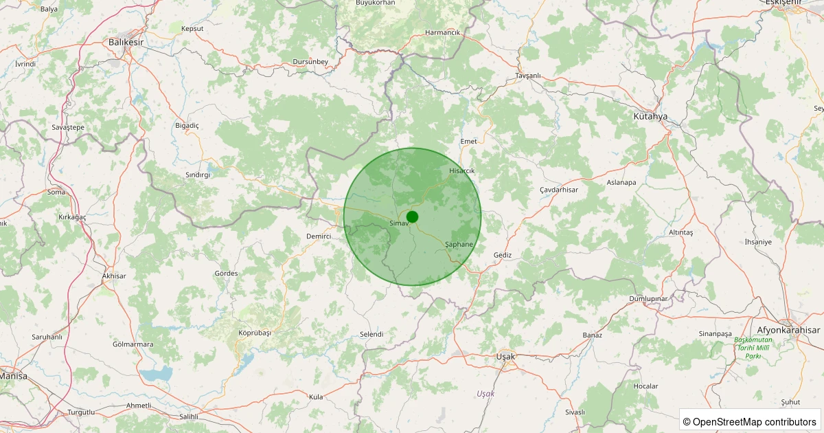 07 Aralık 2025 saat 09:55 - Simav - Söğüt Köyü - 1.60ml depreminin harita gösterimi