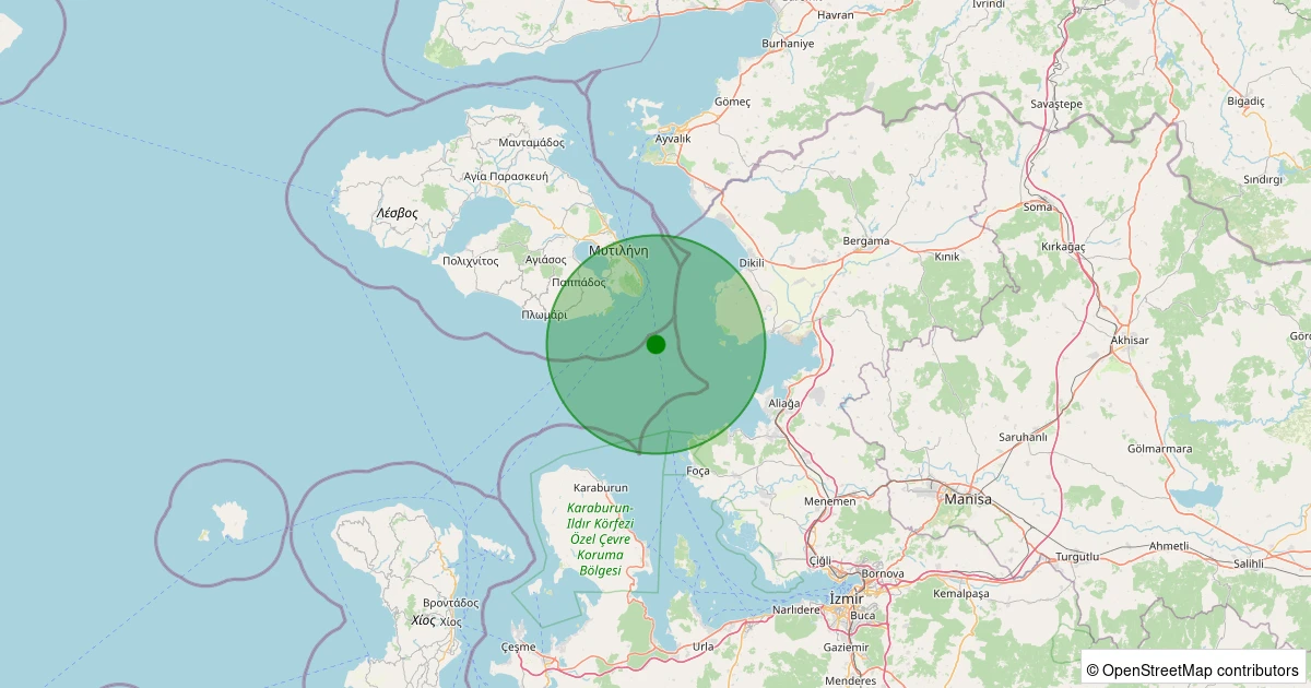 07 Aralık 2025 saat 07:26 - MIDILLI - 1.60ml depreminin harita gösterimi