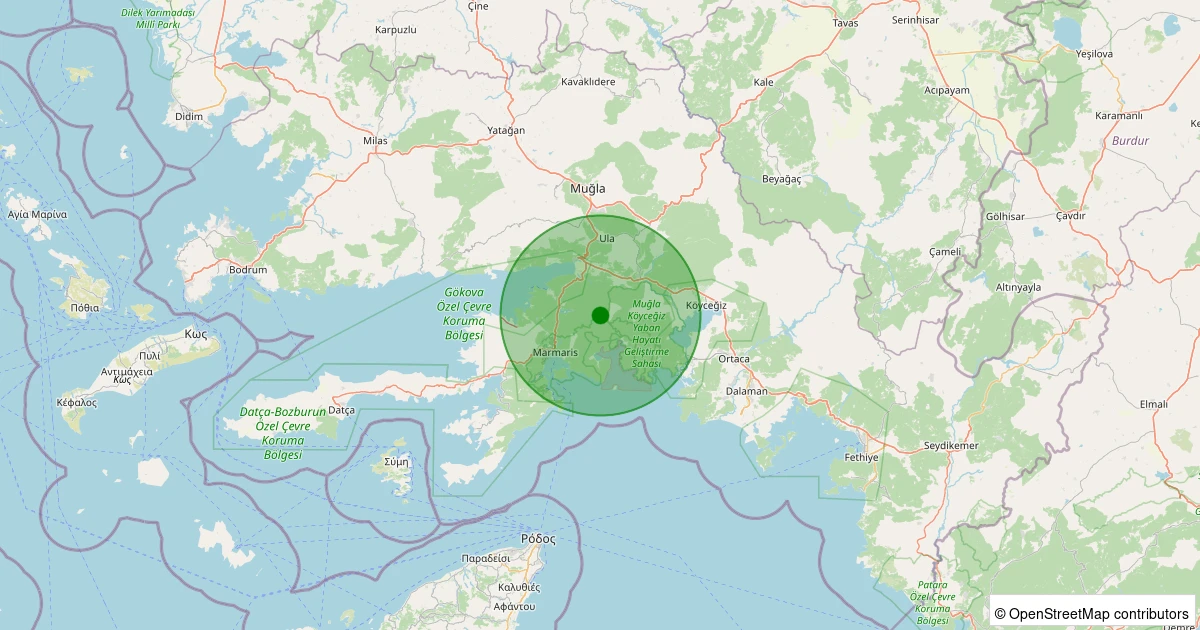 07 Aralık 2025 saat 07:12 - Marmaris - 0.80ml depreminin harita gösterimi