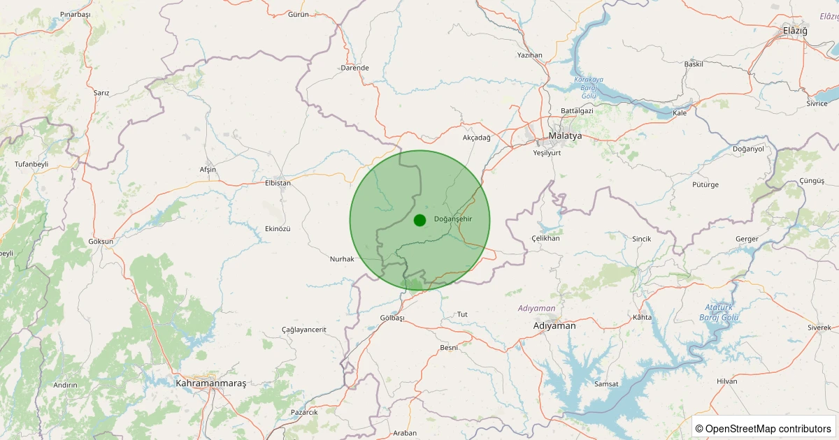 06 Aralık 2025 saat 03:23 - Doğanşehir - Fındık - 1.40ml depreminin harita gösterimi