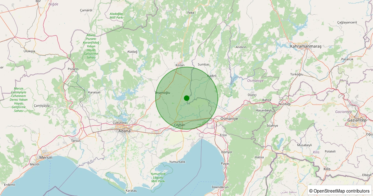 09 Aralık 2025 saat 10:39 - Ceyhan - Yeşildam - 1.40ml depreminin harita gösterimi