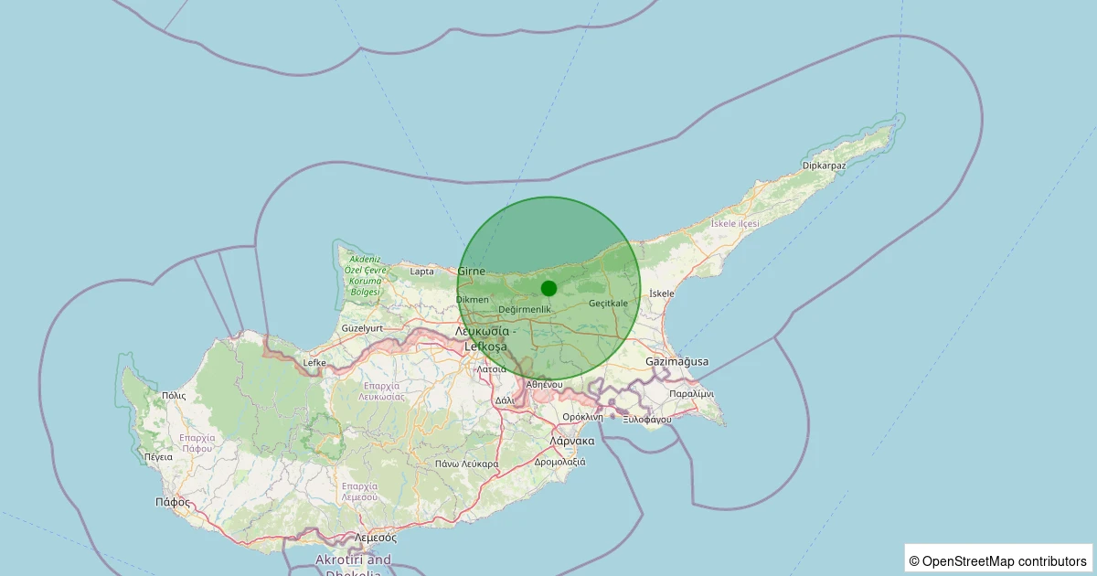 09 Aralık 2025 saat 12:08 - KIBRIS-BESPARMAK - 0.80ml depreminin harita gösterimi