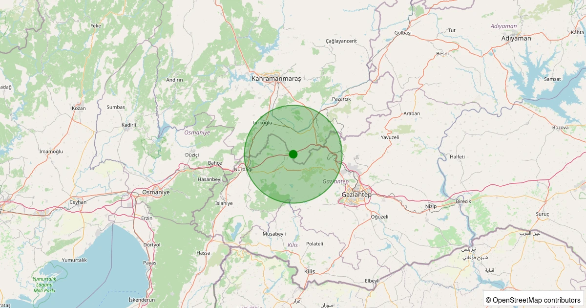 09 Aralık 2025 saat 12:14 - Kahramanmaraş - 1.40ml depreminin harita gösterimi