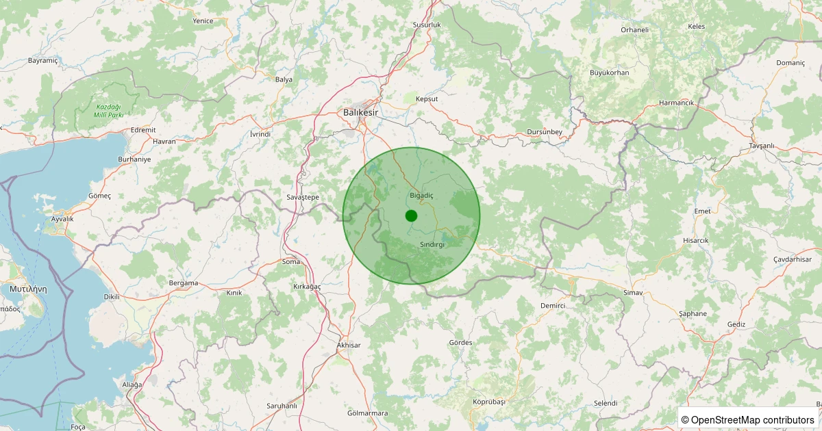 09 Aralık 2025 saat 13:41 - Sındırgı - Armutlu - 2.80ml depreminin harita gösterimi