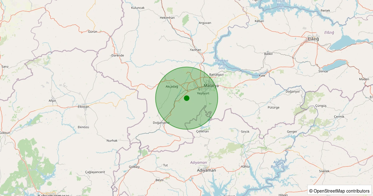 09 Aralık 2025 saat 14:33 - Yeşilyurt - Cafana - 1.40ML depreminin harita gösterimi