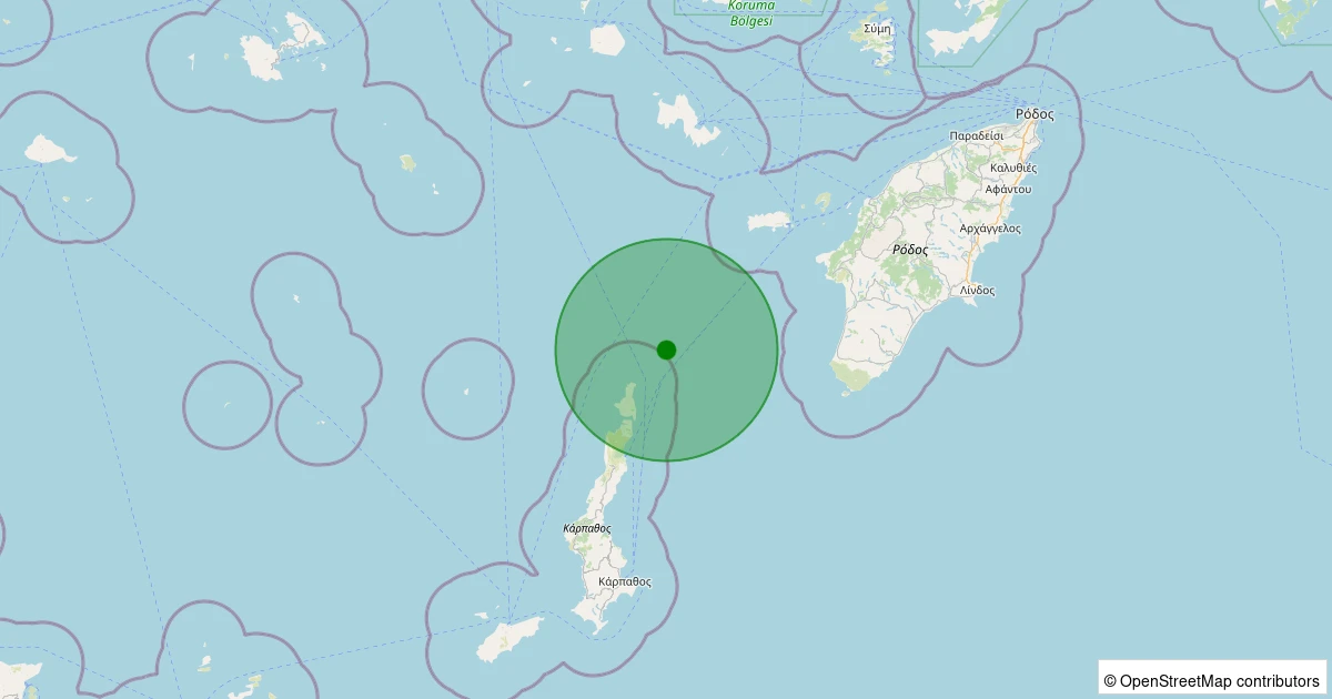 09 Aralık 2025 saat 21:01 - Ege Denizi - [81.18 km] Datça (Muğla) - 2.00ML depreminin harita gösterimi