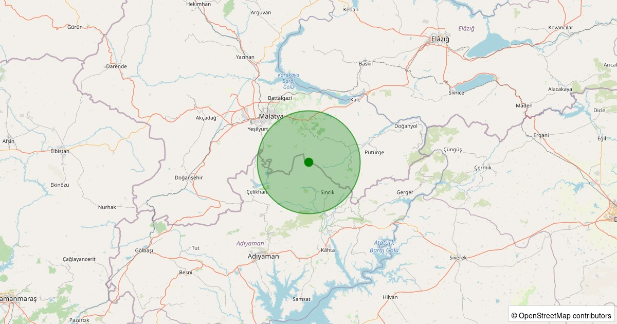 09 Aralık 2025 saat 23:19 - Sincik - Aksu Köyü - 1.30ML depreminin harita gösterimi