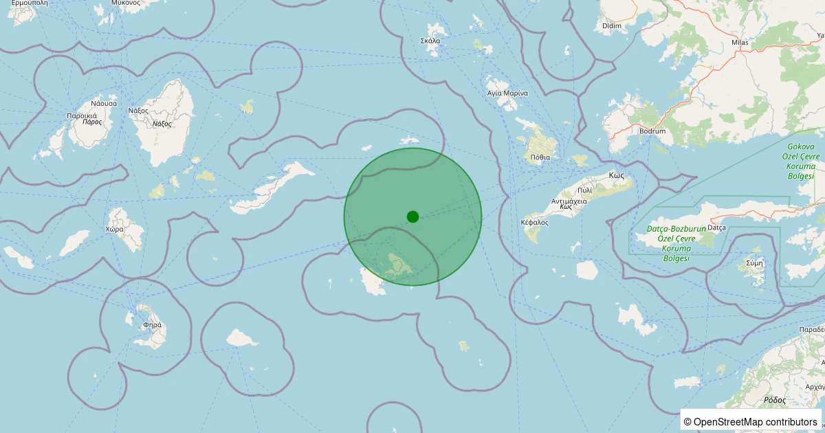 10 Aralık 2025 saat 01:15 - Ege Denizi - [75.36 km] Bodrum (Muğla) - 2.20ML depreminin harita gösterimi