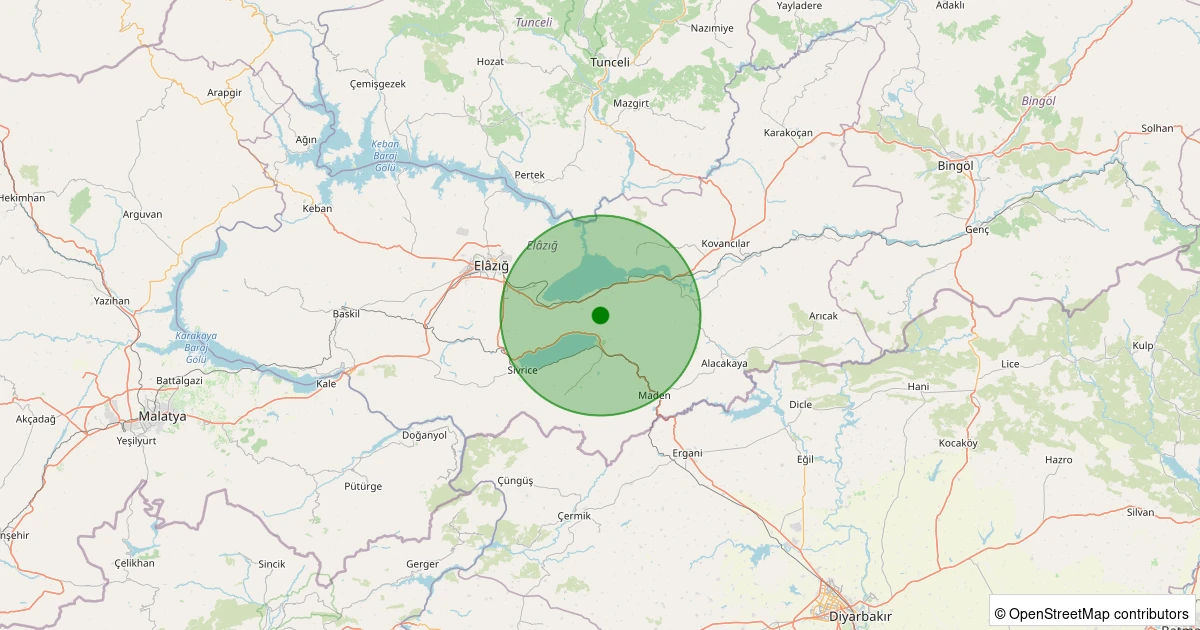 10 Aralık 2025 saat 03:38 - Merkez - Korucu Köyü - 1.10ML depreminin harita gösterimi