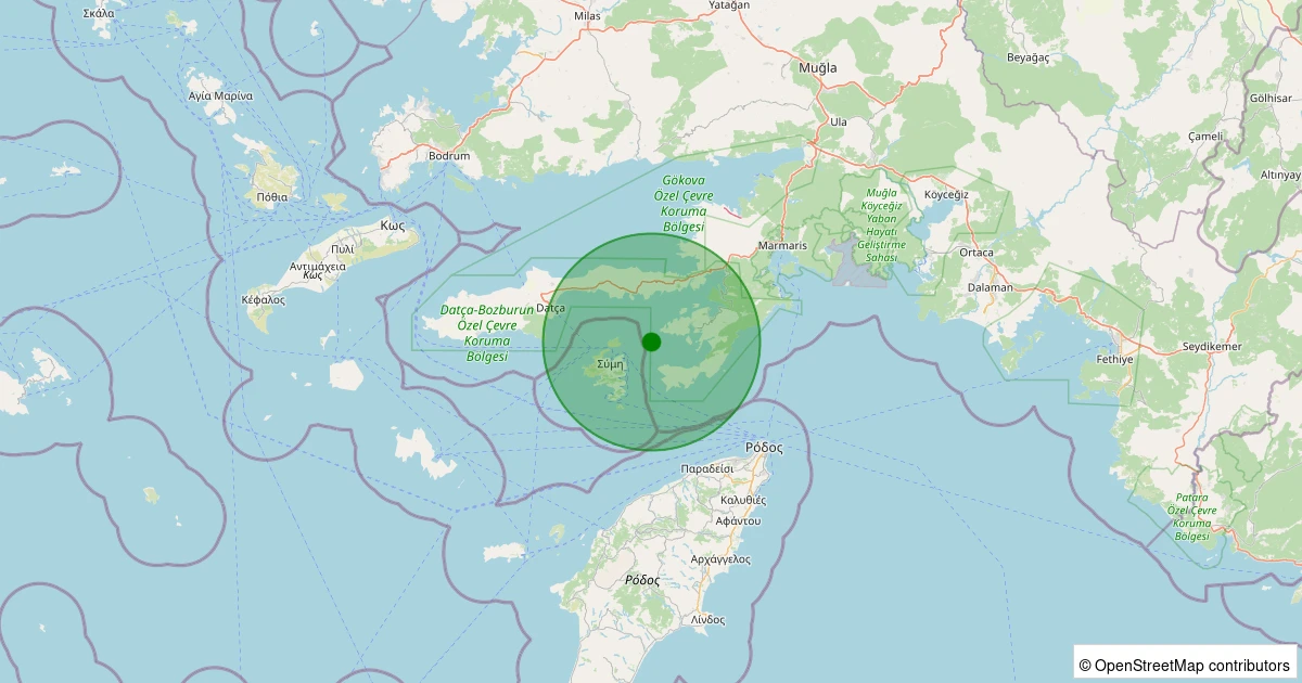 10 Aralık 2025 saat 06:51 - BOZBURUN - 1.60ml depreminin harita gösterimi