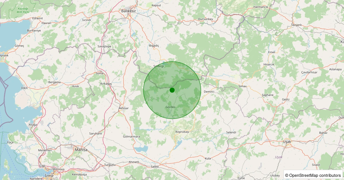 10 Aralık 2025 saat 09:54 - Gördes - 1.20ml depreminin harita gösterimi