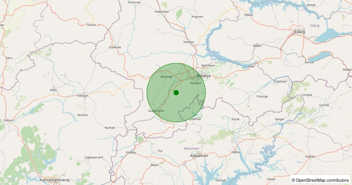 10 Aralık 2025 saat 11:51 - Yeşilyurt - Cumhurıyet Örnekköy - 1.20ml depreminin harita gösterimi