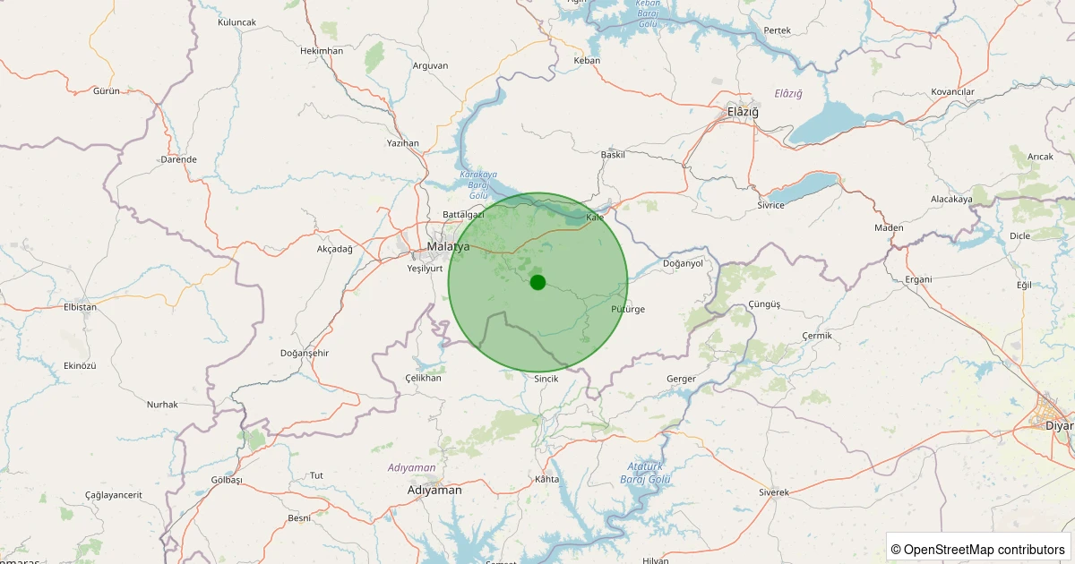 10 Aralık 2025 saat 14:41 - Battalgazi - Tanışık Köyü - 2.40ml depreminin harita gösterimi