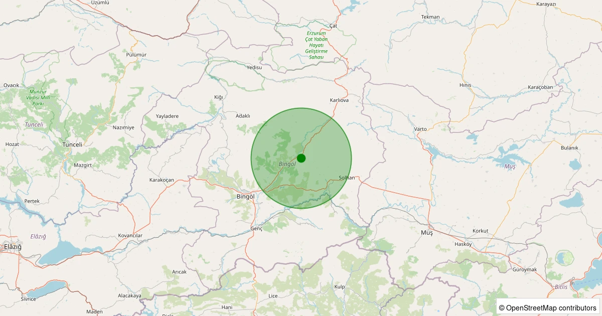 10 Aralık 2025 saat 15:12 - Merkez - Çobantaşı Köyü - 2.00ml depreminin harita gösterimi